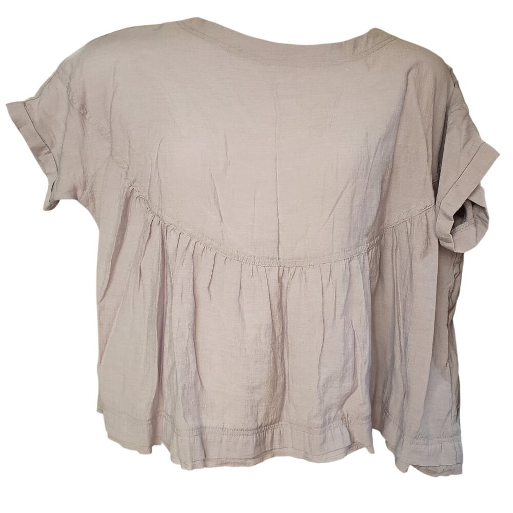 Grade & Gather Women's Blouse Round Yoke Color Lilac Size S